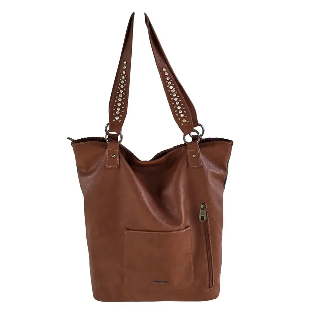 Montana West Southwestern Tapestry Tote Rhinestone Western Shoulder Bag